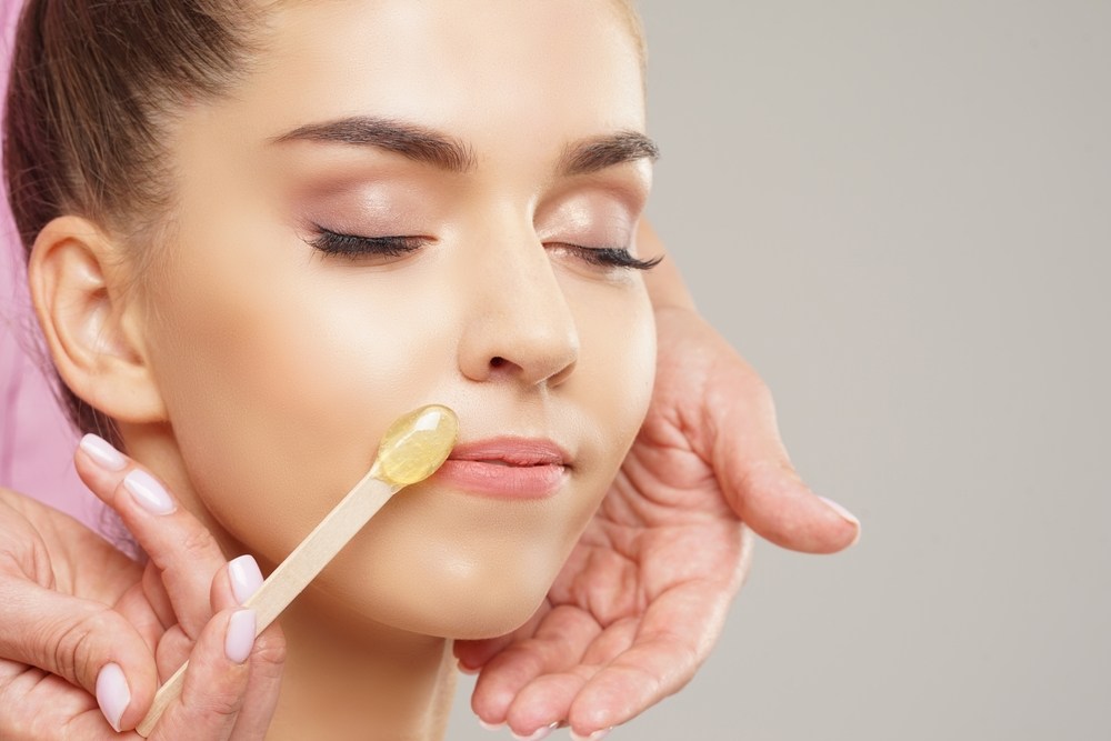 Lip waxing close-up