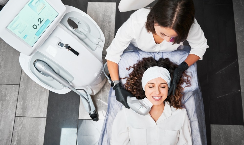 Skin treatment in progress at the studio