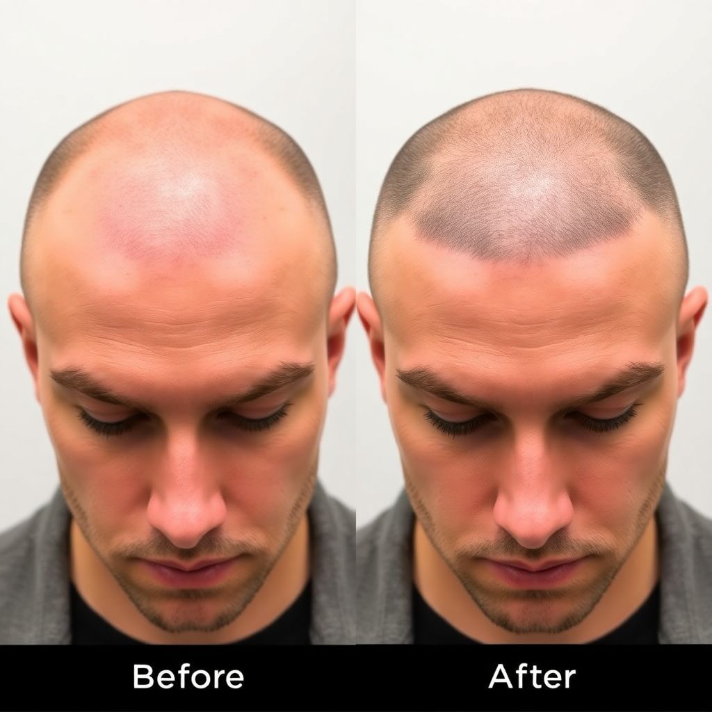 Hairline before and after scalp micropigmentation