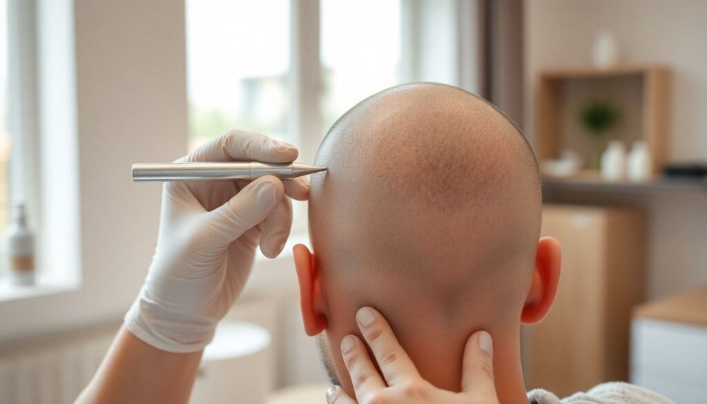 Scalp micropigmentation hair loss solution